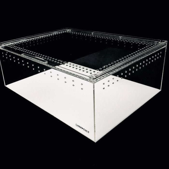 YKL 40B Acrylic Reptile Enclosure with Magnetic Lid by Herpcult Clear Top Extra Large Flat (12" x 16" x 6"):Jungle Bob's Reptile World