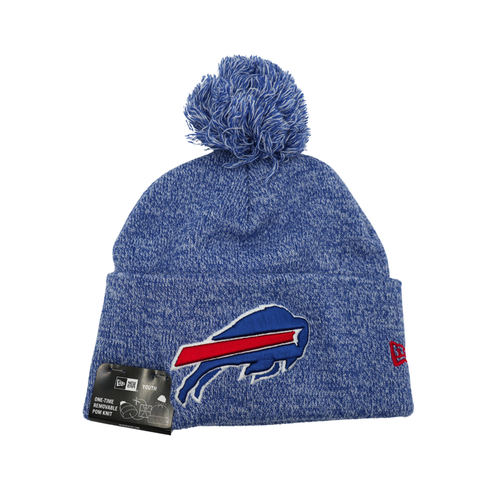 Youth New Era Buffalo Bills Blue & White Knit Pom